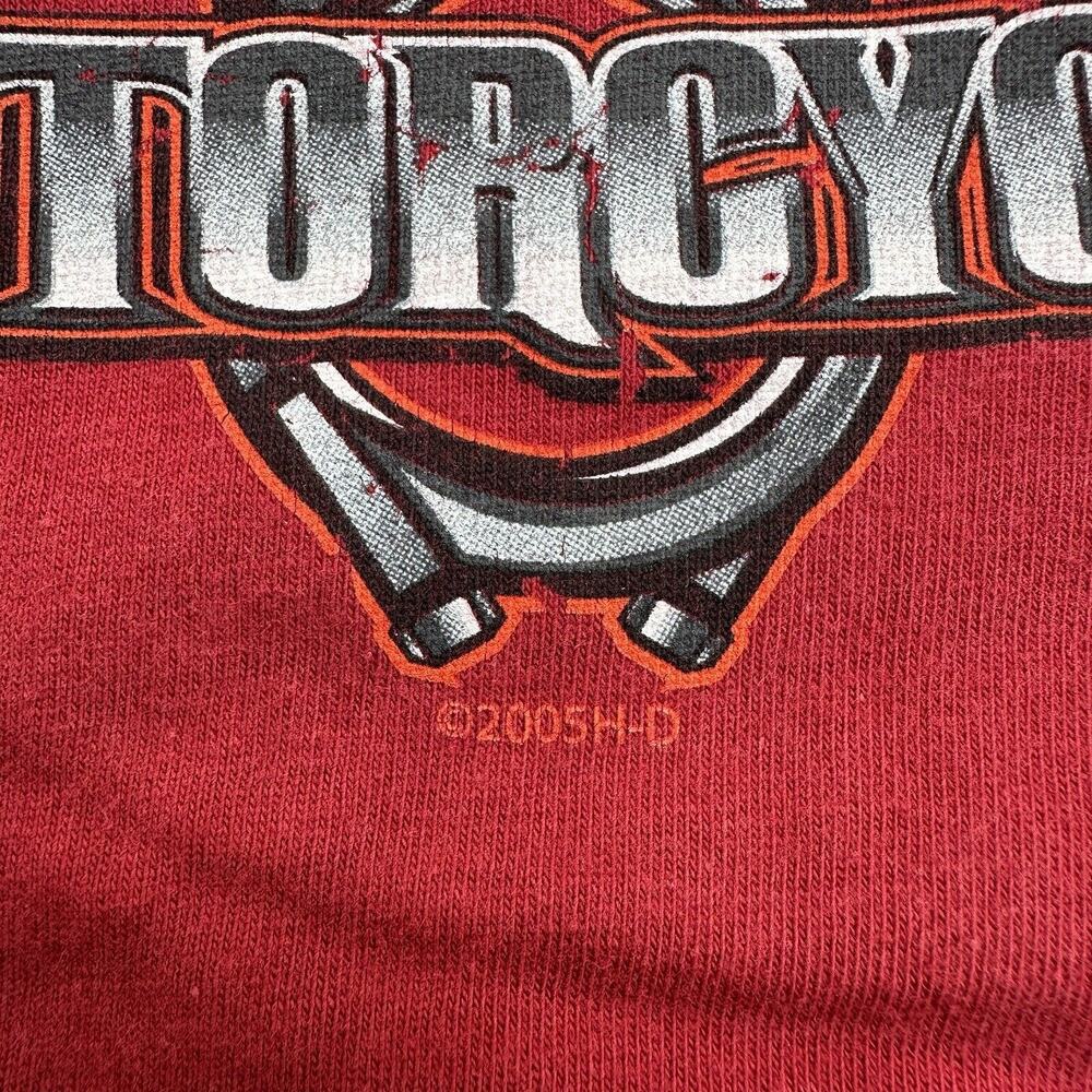 Vintage Harley Davidson Mens Medium Red Myrtle Beach Biker Double Sided 2005 - Picture 5 of 9